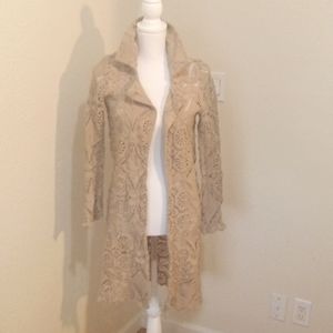 Khaki Lace open bodice Jacket